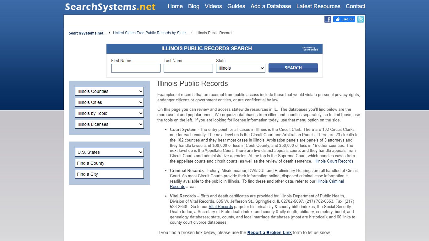 Illinois Public Records Search | Search Systems